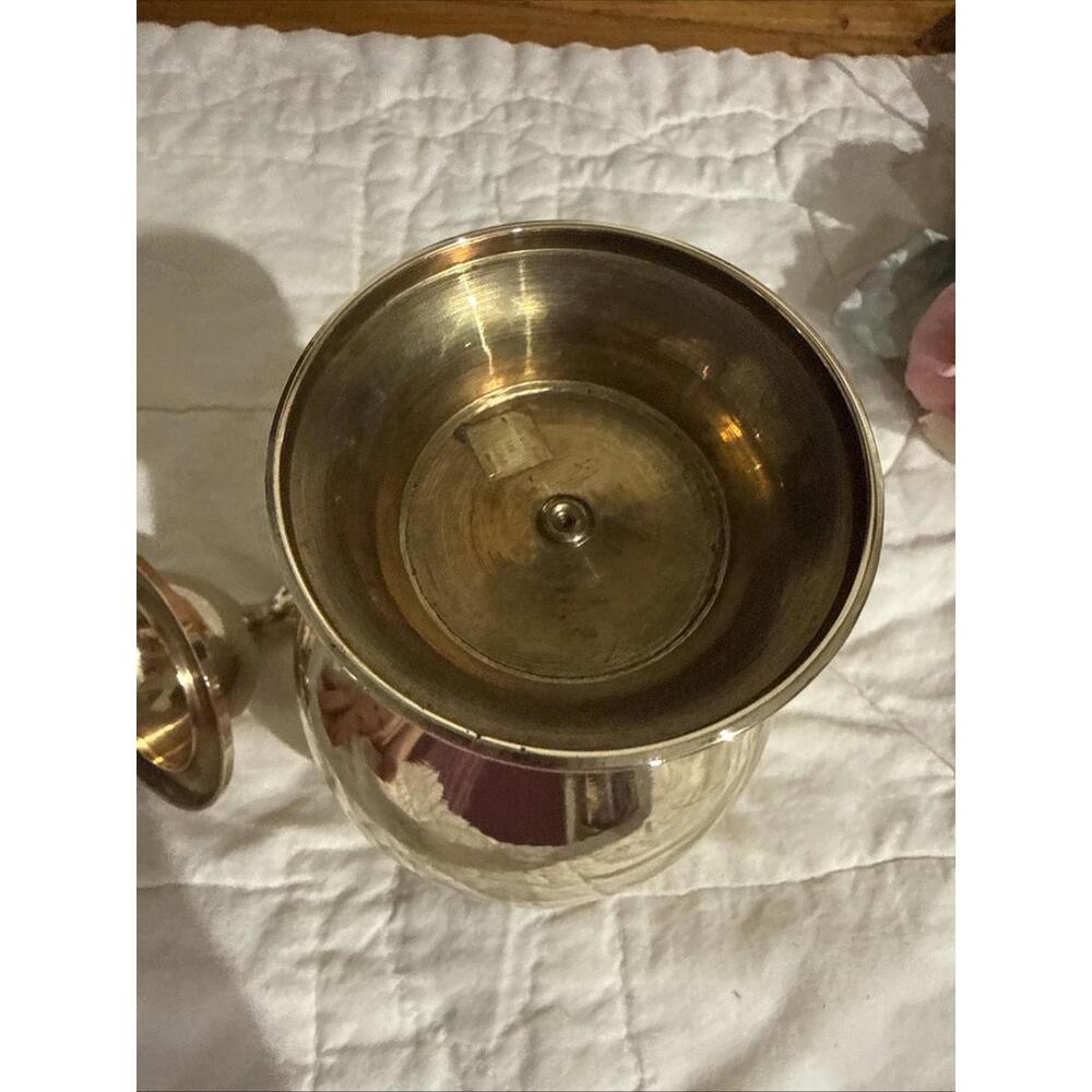 VTG Solid Brass Urn Vase Ginger Jar W/ Lid 6.5” Made India Cottage Boho Decor - Picture 4 of 4